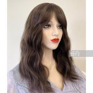 Ash Brown Wavy Wig with Bangs | Mothers Day Gift | Gabriella